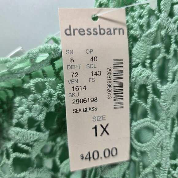 Dressbarn Green Crochet Tank Top 1X Womens cottagecore summer spring - Picture 2 of 8